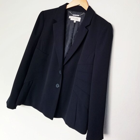 Hobbs London Single Breasted Two Button Darted Pintuck Pleats Blazer Jacket 10 - Picture 16 of 16